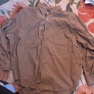 VINTAGE Abercrombie & Fitch Brown Plaid Casual Shirt